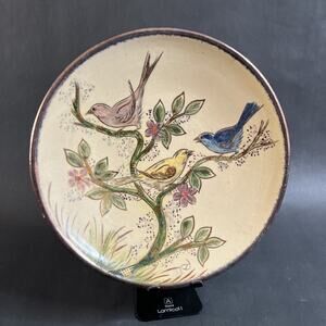 Eusebi Diaz Costa Ceramic Plate • 1960s Catalan Art • Birds on Limb • Vintage